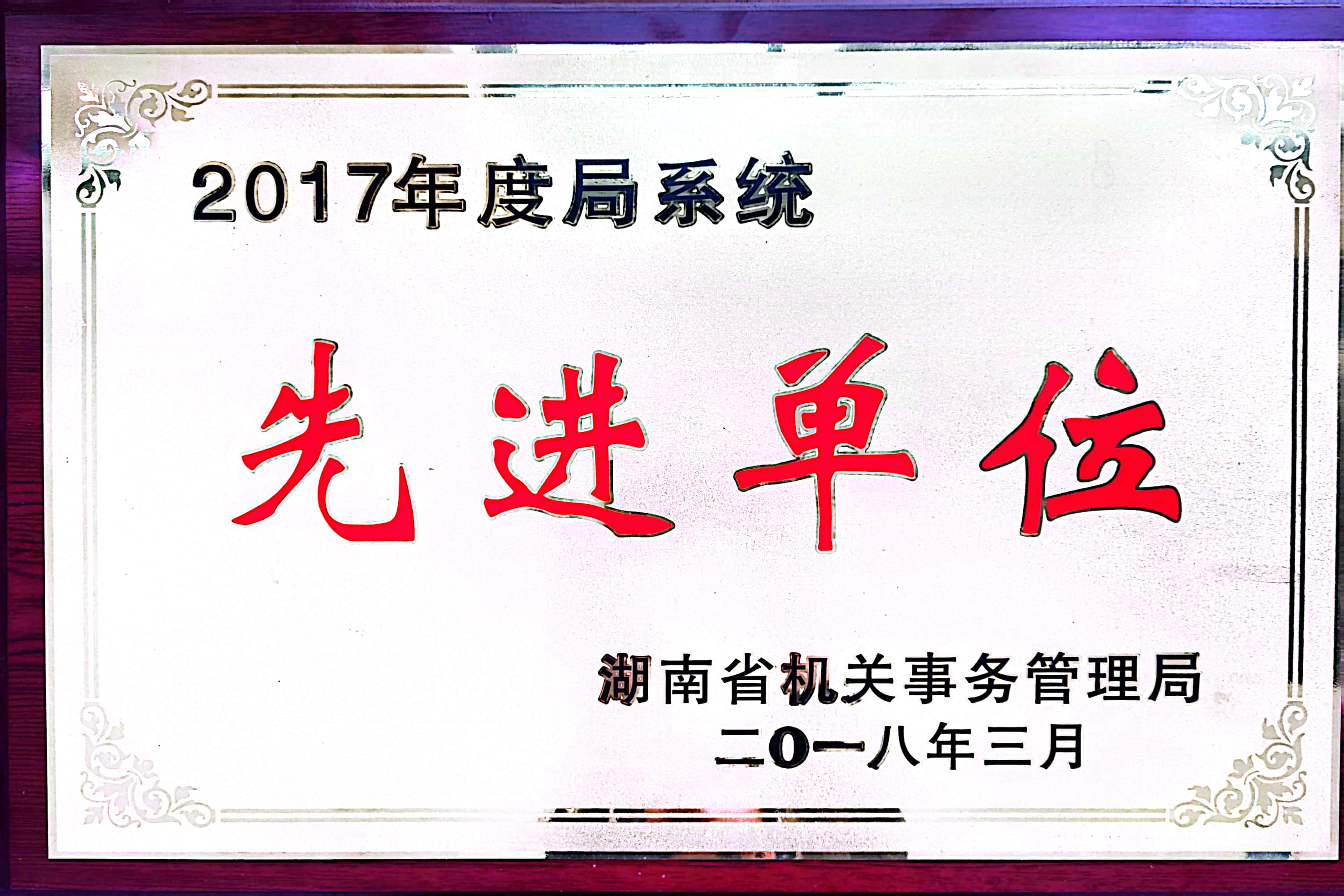 2017年湖南省机关事务管理局系统先进单位