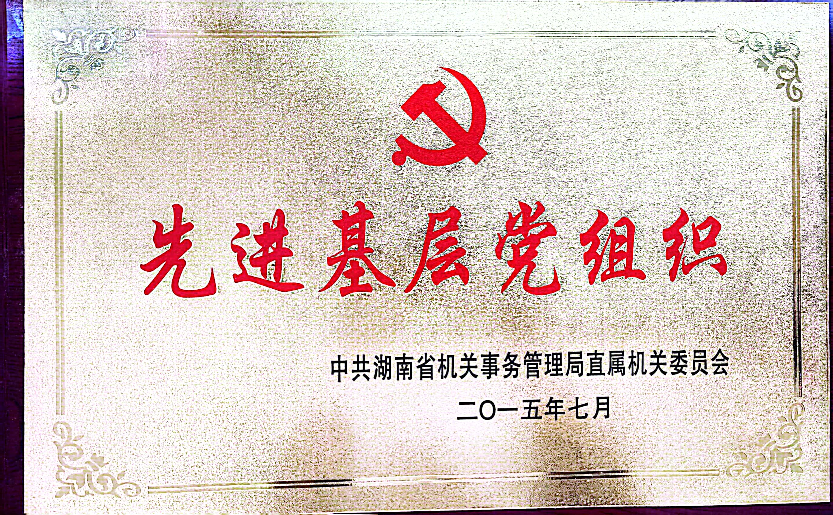 2015年度湖南省机关事务管理局系统先进基层党组织